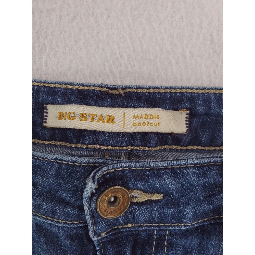 Big Star Jeans Womens 26‎ Maddie Bootcut Y2K Low Rise Distressed Stretch Denim
